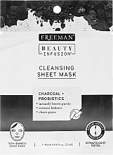 Fragrances, Perfumes, Cosmetics Cleansing Charcoal & Probiotic Sheet Mask - Freeman Beauty Infusion Cleansing Clay Mask Charcoal & Probiotics