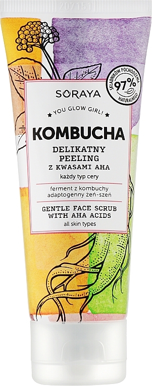 AHA Face Peeling - Soraya Kombucha Gentle Face Scrub With AHA Acids — photo N1
