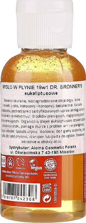 Liquid Soap "Eucalyptus" - Dr. Bronner’s 18-in-1 Pure Castile Soap Eucalyptus — photo N2