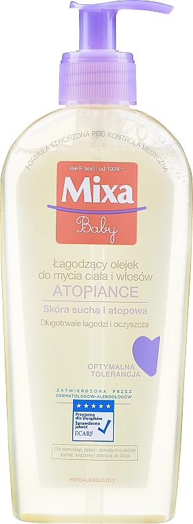 Soothing Cleansing Body & Hair Oil - Mixa Baby Atopiance Soothing Cleansing Oil For Body & Hair — photo N1