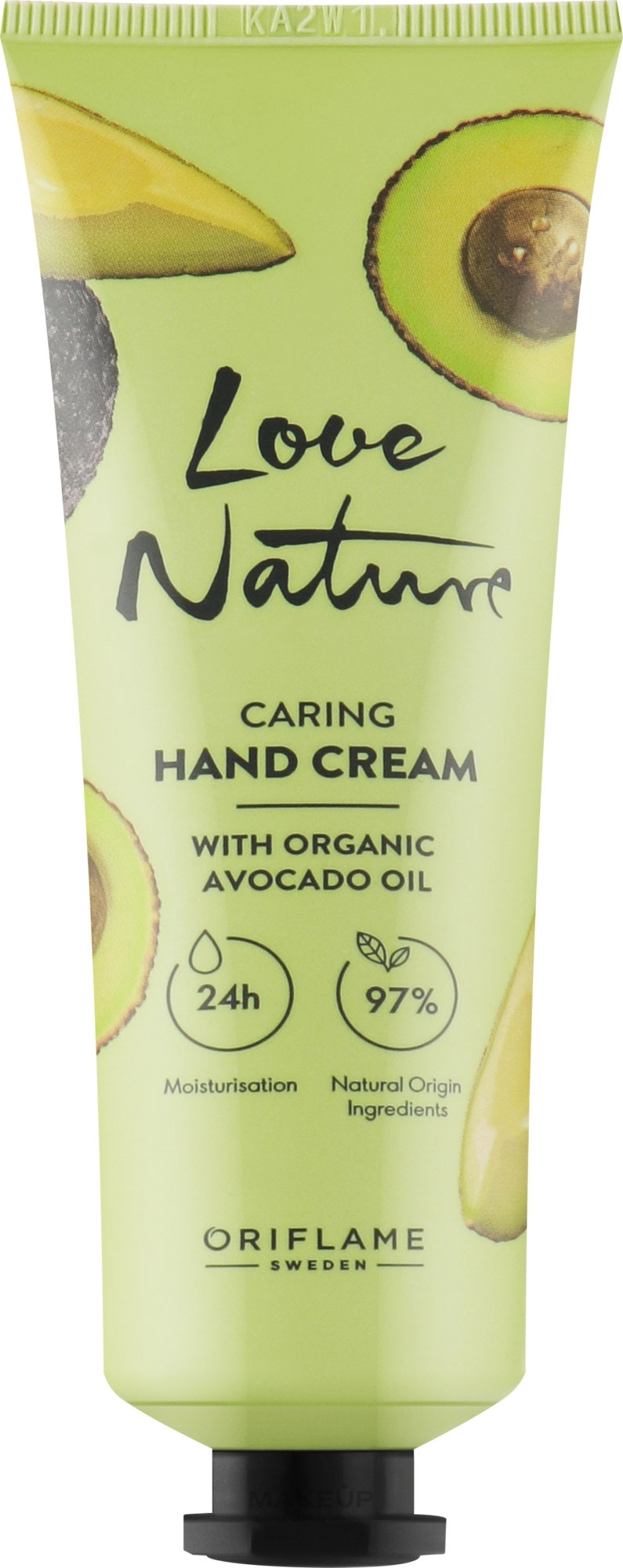 Hand Care Cream with Avocado Oil - Oriflame Love Nature Caring Hand Cream With Organic Avocado Oil — photo 75 ml
