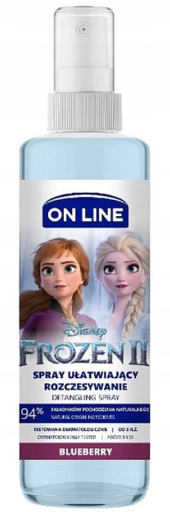 Spray for Easy Hair Combing, blueberry - On Line Disney Frozen II Blueberry Spray — photo N1