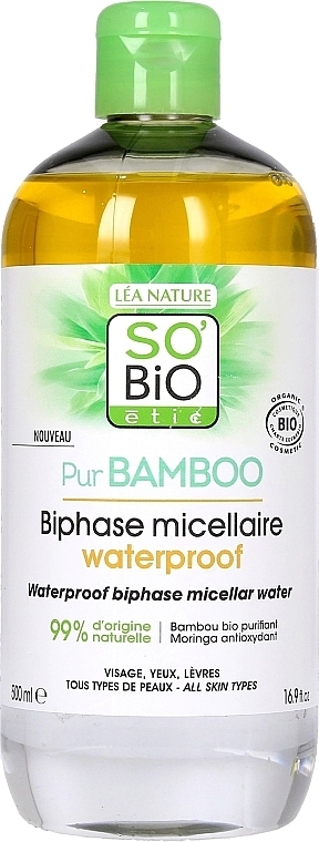 2-Phase Deep Cleansing & Makeup Remover Micellar Water - So'Bio Etic PurBAMBOO 2-Phase Micellar Water — photo N1