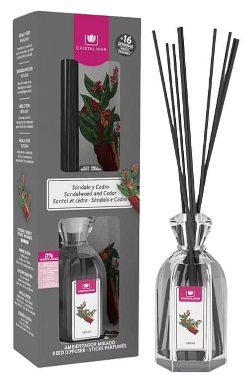 Sandal & Cedar Fragrance Diffuser - Cristalinas Reed Diffuser Sandalwood And Cedar — photo N1