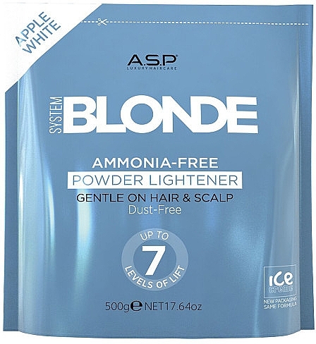 Ammonia-Free Brightening Powder, 7 levels, apple - ASP System Blonde Ammonia Powder Lifting Apple White — photo N1