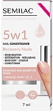 Fragrances, Perfumes, Cosmetics Nail Conditioner - Semilac Nail Power Therapy 5 In 1 Recovery Nude