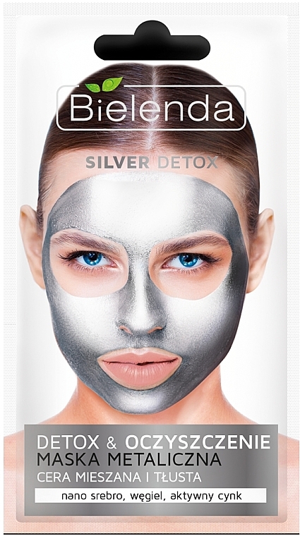 Detox Mask for Oily and Combination Skin - Bielenda Silver Detox Metallic Mask — photo N1