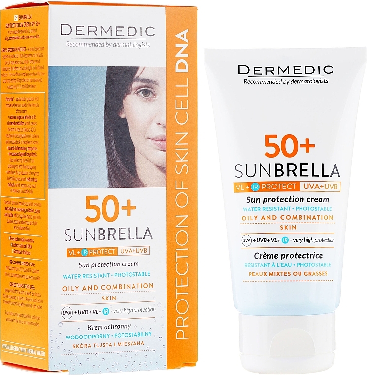 Protection Cream SPF 50+ for Combination and Oily Skin - Dermedic Sunbrella Sun Protection Cream Oily and Combination SPF50 — photo N1