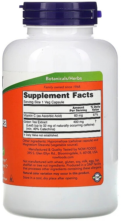 Green Tea Extract, 400 mg - Now Foods — photo N5