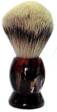 Shaving Brush with Badger Fiber, plastic, dark brown - Golddachs Silver Tip Badger Plastic Havanna — photo N1