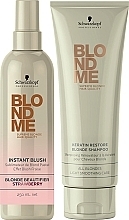 Fragrances, Perfumes, Cosmetics Set - Schwarzkopf Professional BlondMe Instant Blush Blonde Beautifier Duo Strawberry (shm/250ml + spray/250ml)