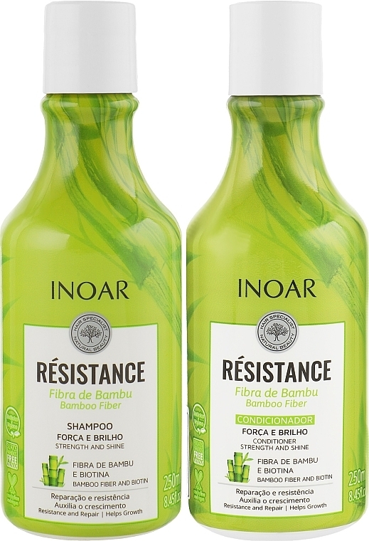 Set ‘Bamboo’ - Inoar Resistance Fibra de Bamboo (cond/250ml + shmp/250ml) — photo N1