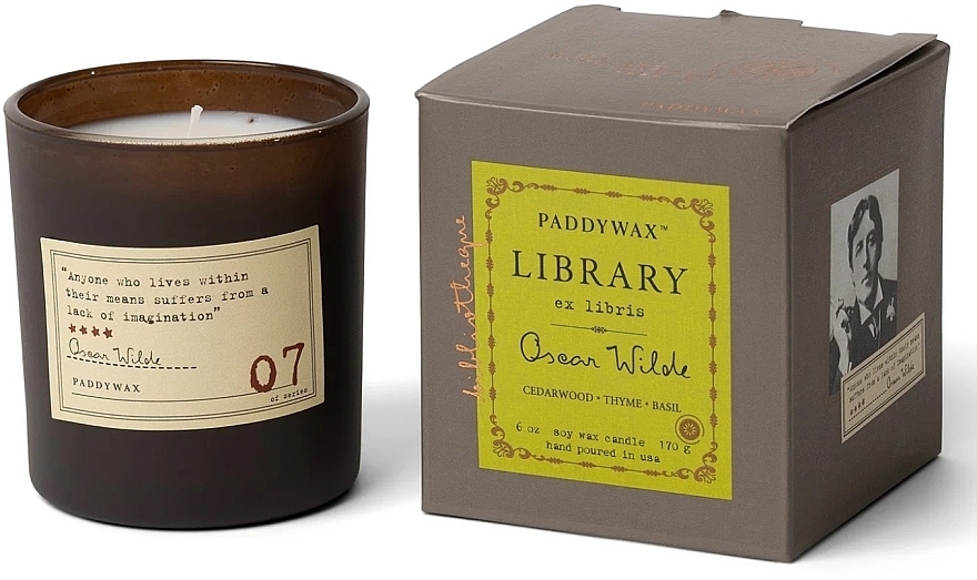 Scented Candle in Glass - Paddywax Library Oscar Wilde Candle — photo N1