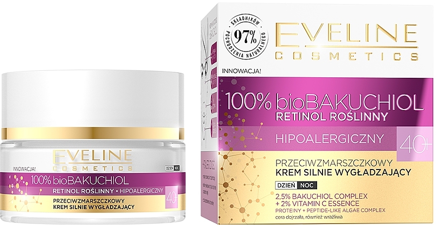 Anti-Wrinkle Smoothing Cream 40+ - Eveline Cosmetics BioBakuchiol — photo N1