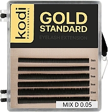 Fragrances, Perfumes, Cosmetics False Lashes Gold Standart D 0.05 (6 rows: 8/9/10 mm) - Kodi Professional