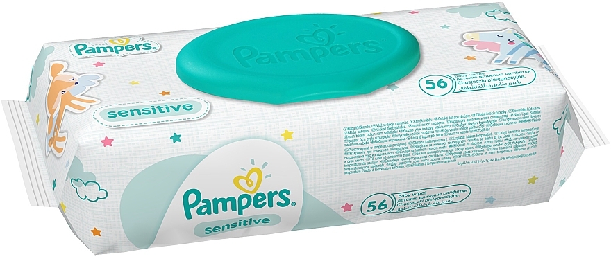 Baby Wet Wipes 'Sensitive', 56 pcs - Pampers — photo N4