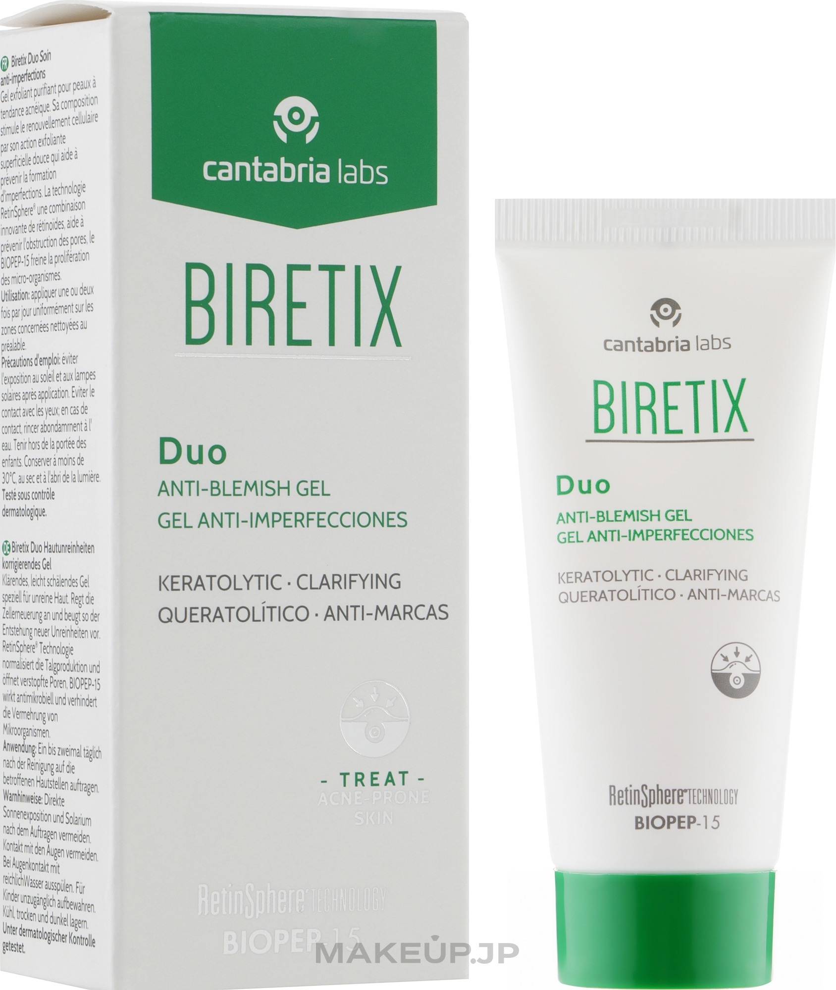 Sebum-Regulating Anti-Inflammatory Face Gel for Acne-Prone Skin - Cantabria Labs Biretix Duo Gel — photo 30 ml