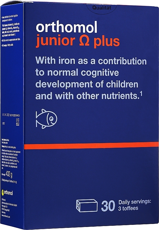 Junior C Plus Vitamin, toffees, box - Orthomol Junior Omega Plus — photo N1