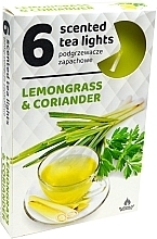 Lemongrass and Coriander Tealights, 6 pcs - Admit Scented Tea Light Lemongrass & Coriander — photo N4