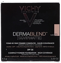 Corrrecting & Mattifying Face Powder - Vichy Dermablend Covermatte Compact Powder SPF 25 — photo N2
