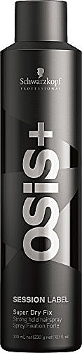 Strong Hold Hair Spray - Schwarzkopf Professional Osis+ Session Label Super Dry Fix Hairspray — photo N1