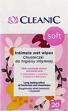 Fragrances, Perfumes, Cosmetics Intimate Hygiene Wet Wipes, 20 pcs - Cleanic Soft Intimate Wet Wipes