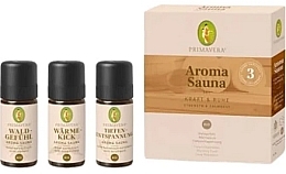 Fragrances, Perfumes, Cosmetics Aroma Oil Set, 3 pcs - Primavera Organic Strength & Calmness Aroma Sauna Set