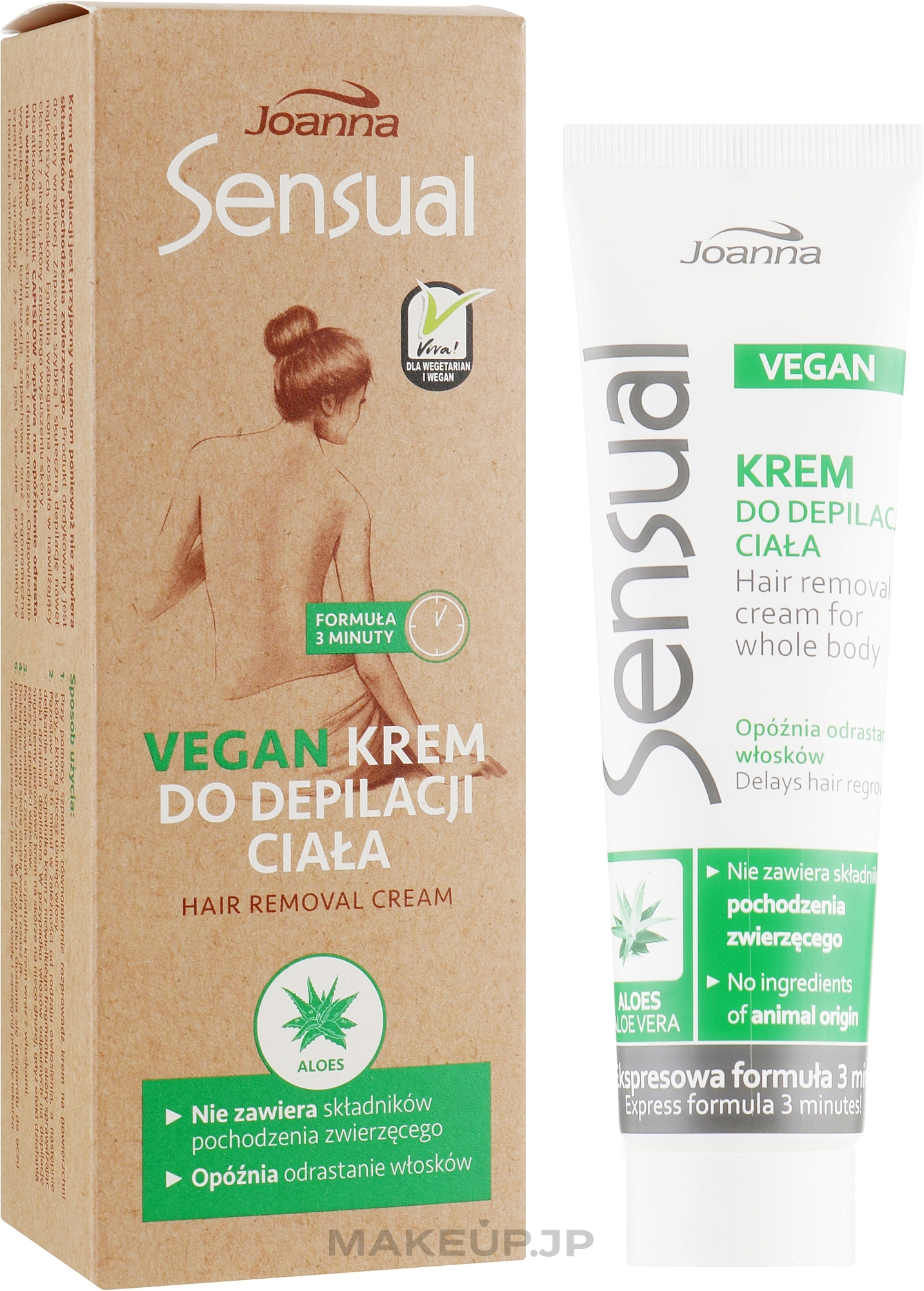 Body Depilatory Cream with Aloe - Joanna Sensual Vegan Depilation Cream — photo 100 g