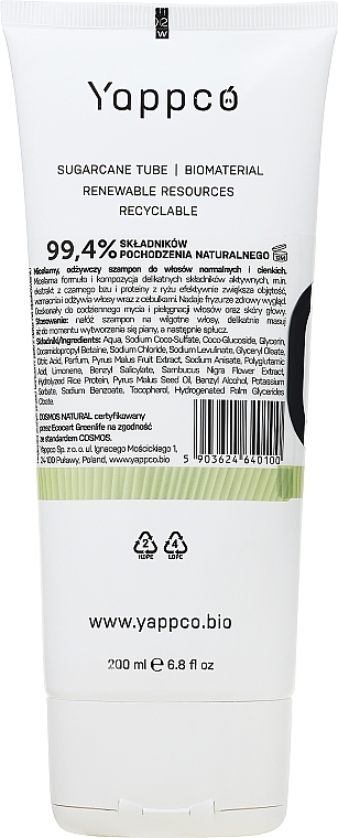 Micellar Shampoo for Normal & Thin Hair - Yappco Nourishing Micellar Shampoo — photo N2