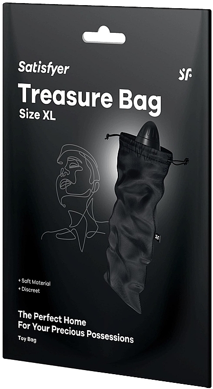 Sex Toy Storage Bag, black, Size XL - Satisfyer Treasure Bag Black — photo N1