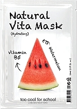 Fragrances, Perfumes, Cosmetics Moisturizing Facial Sheet Mask "Watermelon" with Vitamin B5 - Too Cool For School Natural Vita Mask Hydrating