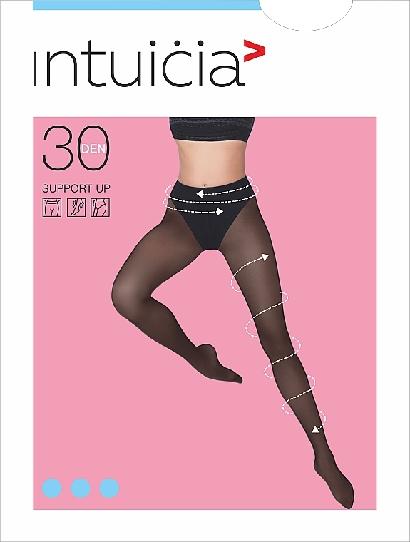 Tights "SUPPORT" 30 Den, black - Intuicia — photo N1