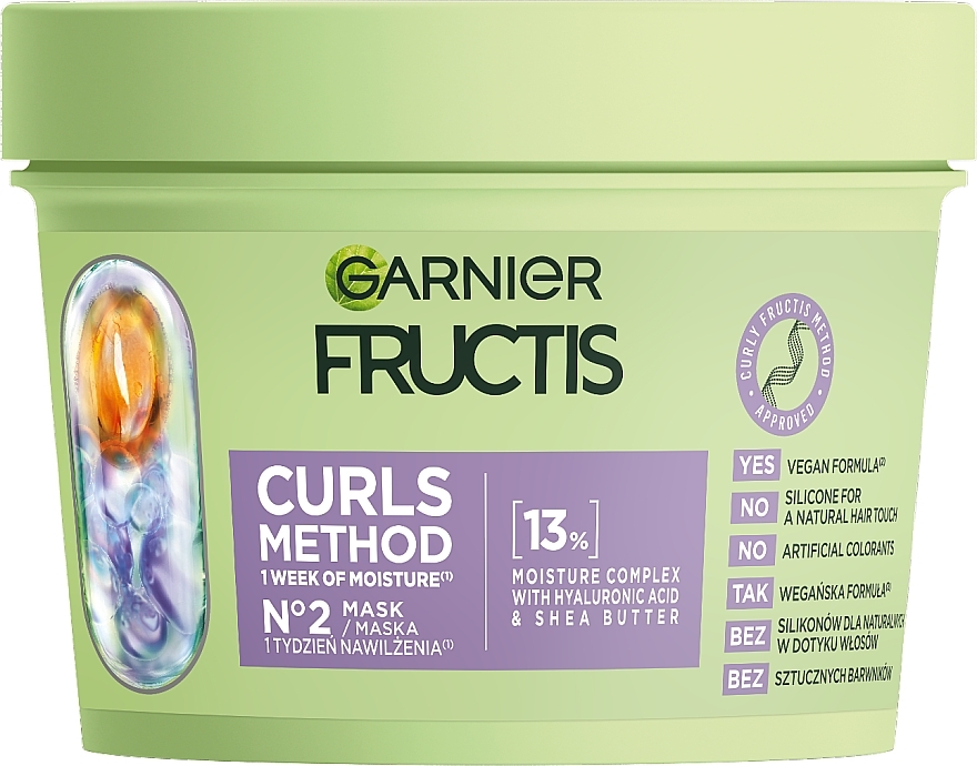 Hydrating Mask for Curly Hair - Garnier Fructis Curls Method Mask — photo N1