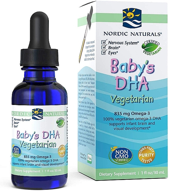 Baby Dietary Supplement "DHA", 835mg - Nordic Naturals Baby's DHA Vegetarian — photo N1