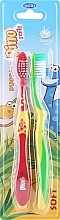 Rebi-Dental Dino Kids Toothbrush M50, soft, red + green - Mattes — photo N1