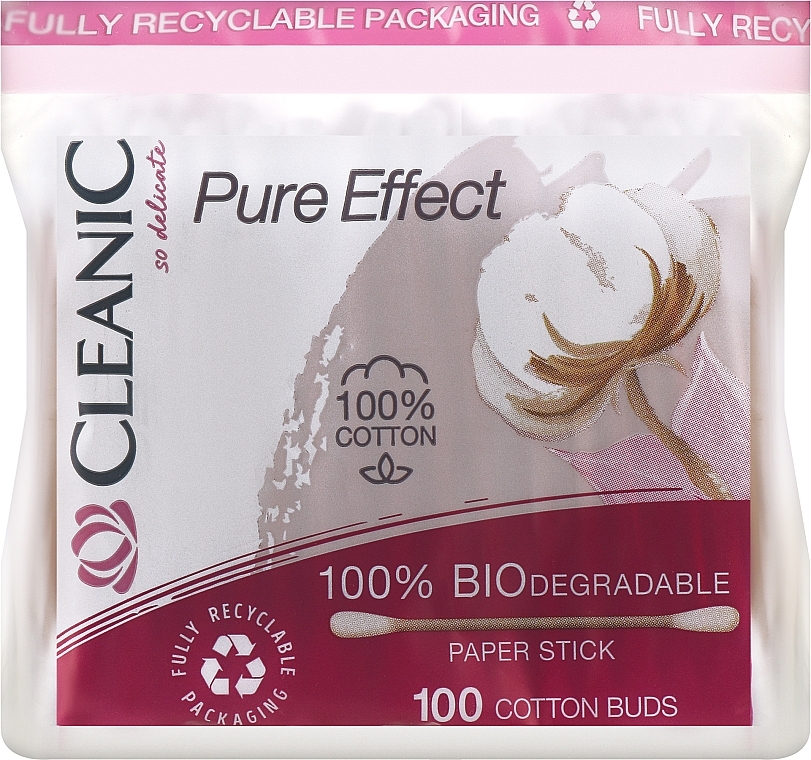 Cotton Buds "Pure Effect", 100 pcs - Cleanic Pure Effect — photo N5