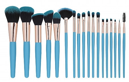 Makeup Brush Set, 18 pcs - Tools For Beauty MiMo Makeup Brush Blue Set — photo N2