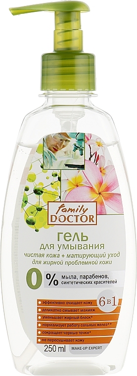 Face Cleansing Gel for Oily & Problem Skin "Pure Skin + Mattifying Care" - Family Doctor — photo N2