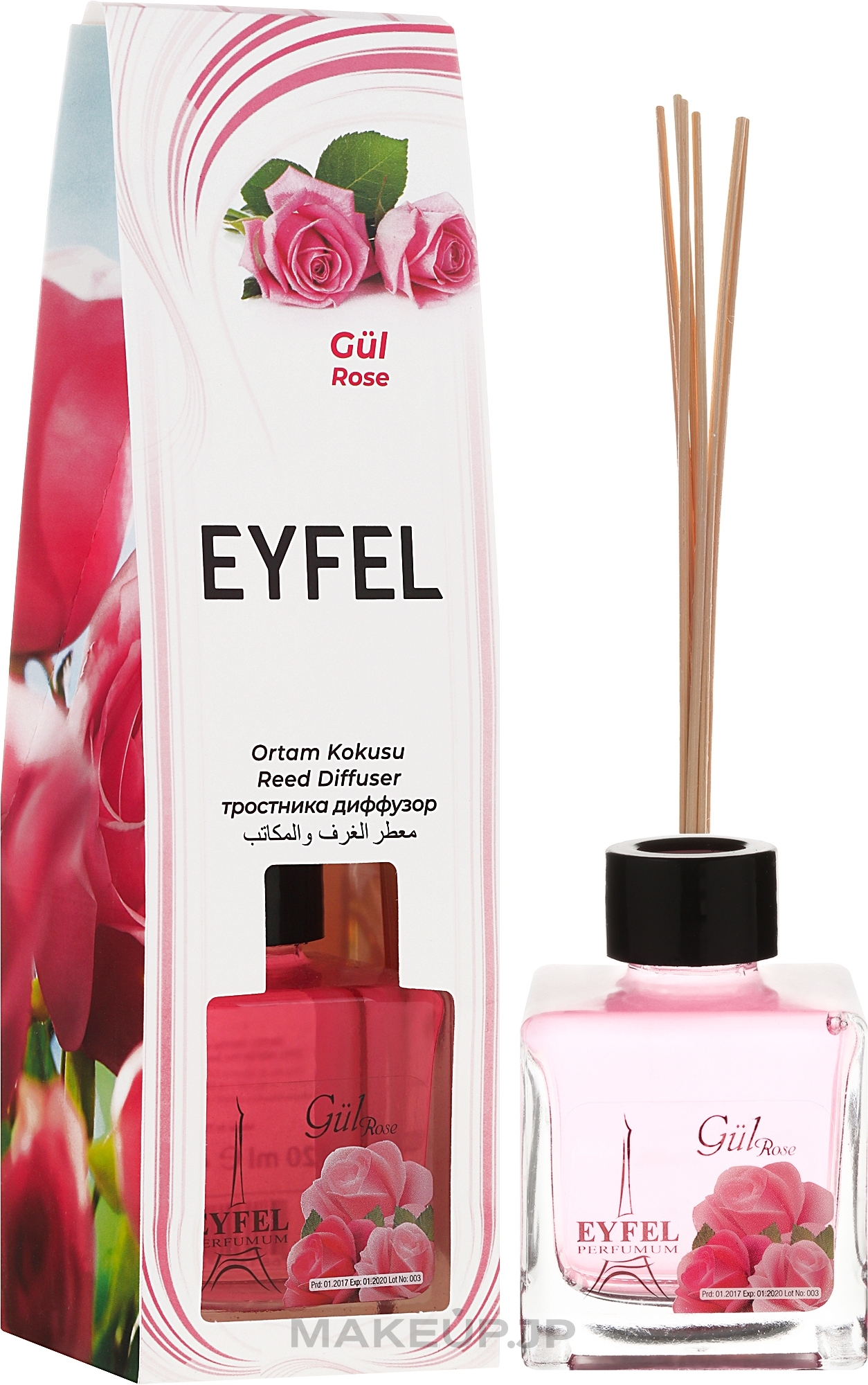 Reed Diffuser "Rose" - Eyfel Perfume Gul Rose — photo 110 ml
