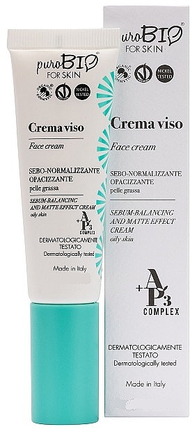 Face Cream for Oily Skin - PuroBio Cosmetics Sebum-Balancing and Matte Effect — photo N1