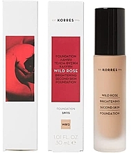 Fragrances, Perfumes, Cosmetics Foundation - Korres Wild Rose Brightening Second Skin Foundation SPF15