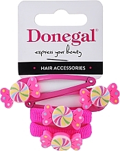 Fragrances, Perfumes, Cosmetics Hair Clips & Ties Set, FA-5663+1, pink - Donegal