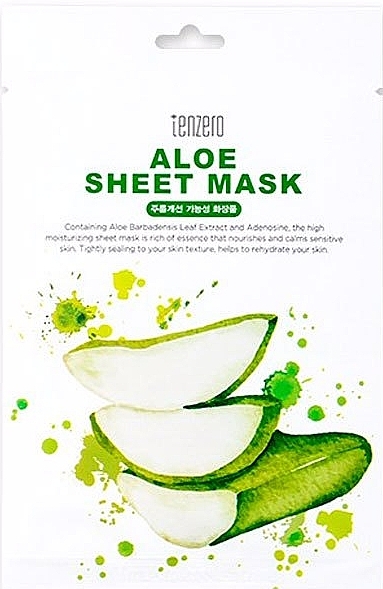 Aloe Vera Sheet Face Mask - Tenzero Aloe Sheet Mask — photo N1