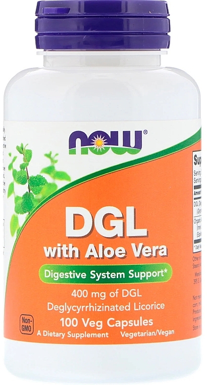 Dietary Supplement, 400mg - Now Foods DGL With Aloe Vera — photo N1