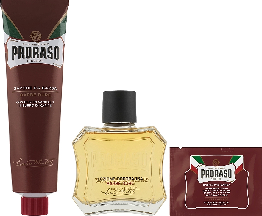 Shaving Set for Coarse Stubble with Shea Butter & Sandal Oil - Proraso Red Classic Shaving Duo (sh/cr/150ml + ash/lot/100ml) — photo N2