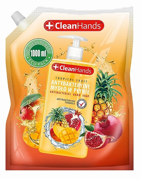 Tropical Fruit Antibacterial Liquid Hand Soap - Clean Hands Antibacterial Hand Soap (refill) — photo N1