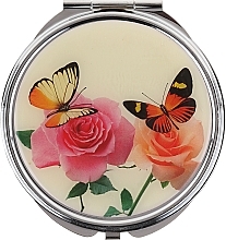 Fragrances, Perfumes, Cosmetics Cosmetic Mirror, "Butterflies" 85444, roses - Top Choice