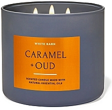 Fragrances, Perfumes, Cosmetics 3-Wick Scented Candle - Bath and Body Works Caramel Oud