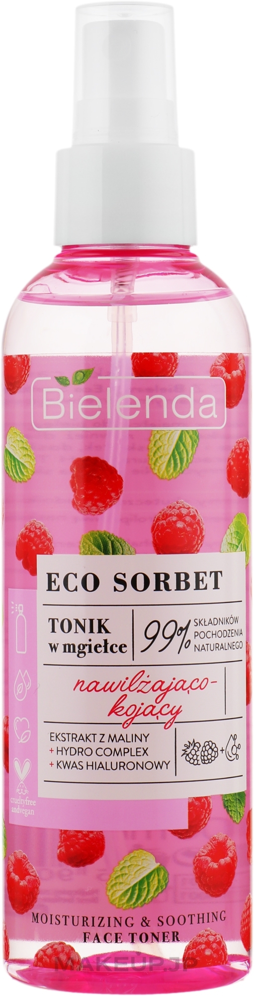 Raspberry Face Toner Spray - Bielenda Eco Sorbet Moisturizing & Soothing Face Toner — photo 200 ml