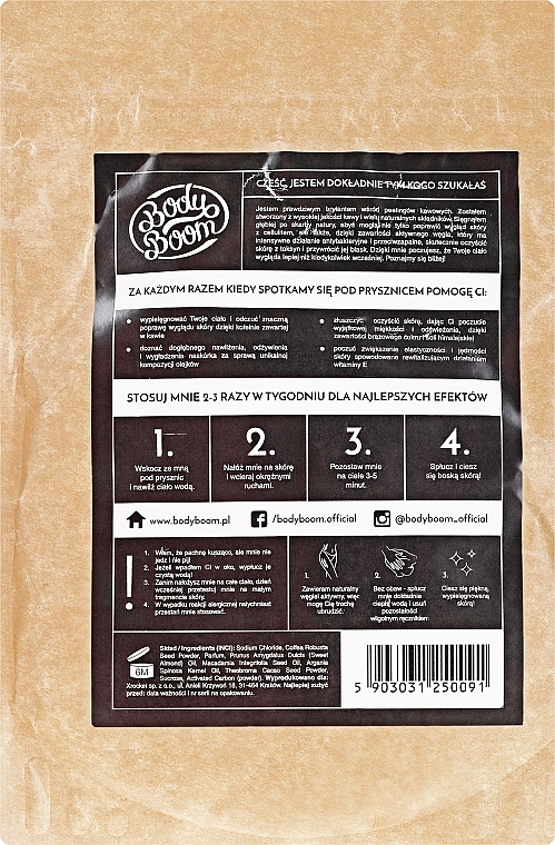 Charcoal Body Scrub - BodyBoom Active Charcoal Coffee Scrub — photo N3